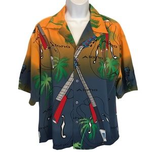 Box-Office Island Collared Tropical Musical Hawaiian Shirt